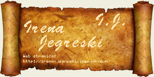 Irena Jegreški vizit kartica